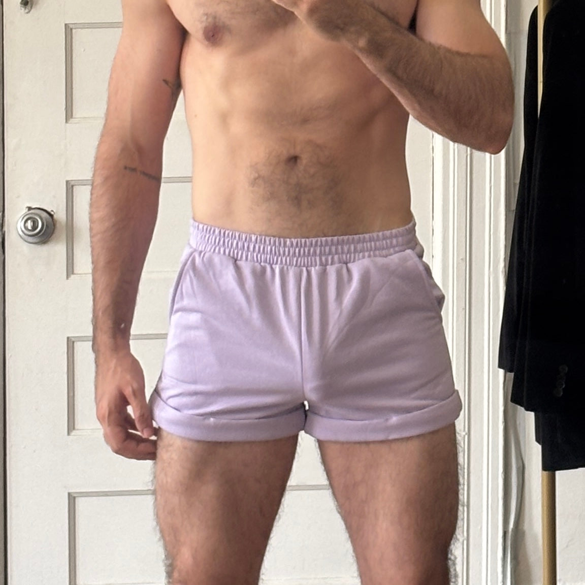 Used Purple Gym Shorts w/ Extras 📹💦