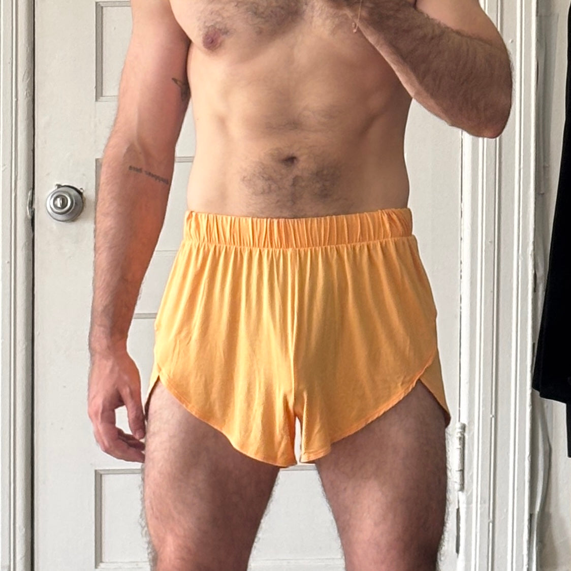 Used Orange Gym Shorts w/ Extras 📹💦